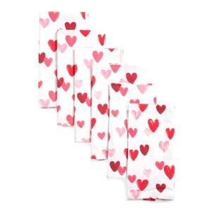 Rachel Zoe Set of 6 Heart Napkins 18x18 Valentines Day Pink Red White Cotton NEW